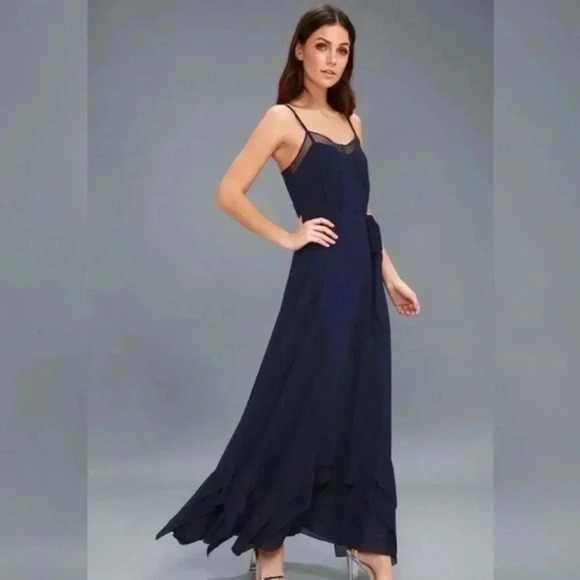 NWT‎ Lulus Maxi Navy Dress - Picture 8 of 9